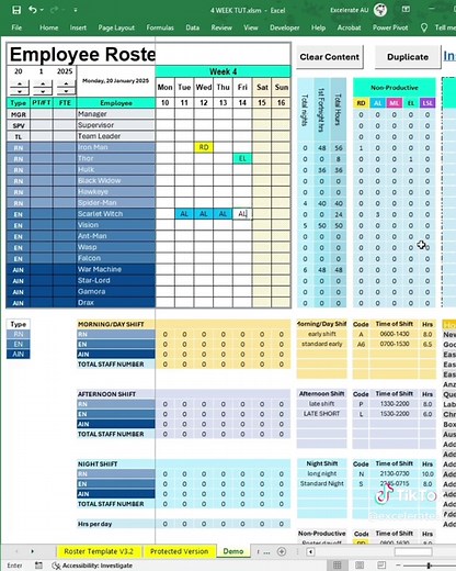 Customizable Employee Roster Template for Efficient Scheduling
