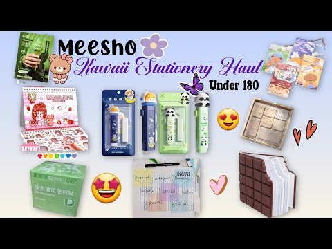 Meesho Kawaii Stationery Haul under 180🎀🧸❤️🫶🏻 Pinteresty and Kawaii🧸🎀