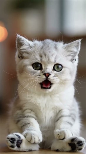 When Your Kitten Tries to Talk Like a Human 😺