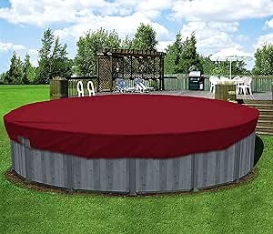 COARBOR 20' Winter Ground Pool Cover for 17' Above Ground Pools Waterproof Swimming Winter Pool Cover Red Winterizing Kit Above Ground Pool Winter Cover Tarp