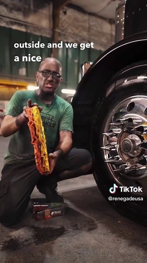 Wheel polishing machine process. Renegade products manufactures 14 inch diameter wheel polishing machine airway buffs. The orange airway wheel acts as a cutting buff along with T121 Tripoli metal polishing compound. The yellow airway buffing wheel acts as a finishing bath with G 16 green chrome rouge metal polishing compound. #metalpolishing #metalfinishing #metalpolish #metalpolisher #bigrigs #truckstop #detailingproducts #polishedaluminum #buffingwheels #detailersoftiktok #truckinglife #trucke