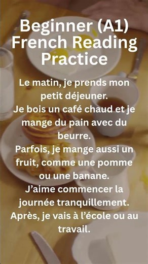 Beginner (A1) French Reading Practice