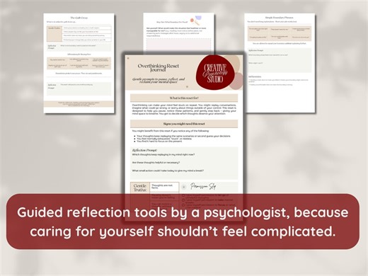 Overthinking Reset Worksheet | Anxiety Reflection Prompts (PDF) - Etsy