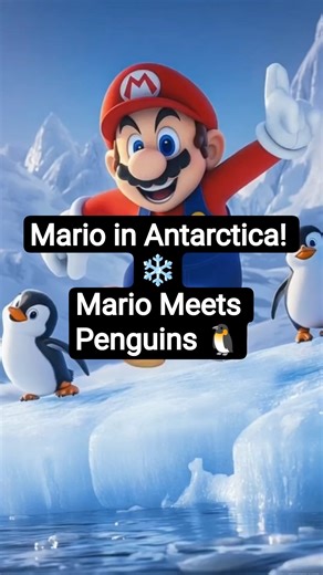 Mario Reaches Antarctica❄️🐧| Meets His Penguin Friends | sigma_456 Shorts#shortsfeed #shorts#viral