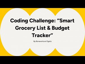 Coding Challenge: Build a Smart Grocery List & Budget Tracker in Python