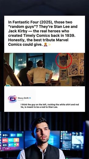 In Fantastic Four (2025), those two" random guys"? They're Stan Lee and Jack Kirby - the real