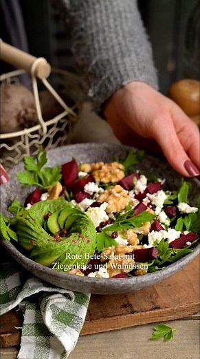 Rote Bete Ziegenkäse Salat mit Walnüssen 😋