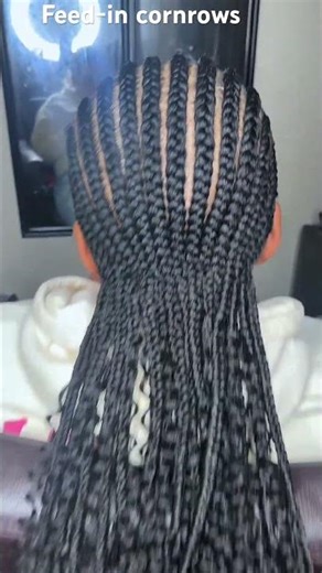Feed-In Cornrows with Curly Ends | Neat & Detailed Braiding Tutorial/Style 🔥”