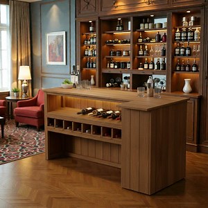 Home Bar Woodworking Plans PDF – DIY Wooden Bar With Wine Storage | Modern Bar Counter Furniture Plans | Instant Download - Etsy Canada