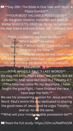 What will your most valuable possession be?** 💭 📖 Read the full study: https://t2m.io/NaRPeZzM #BibleInOneYear #NickyAndPippaGumbel #DailyDevotional #Scripture #FaithJourney #GodsWord #irecommend4u #bibleinoneyear4u | Las Ratnayake
