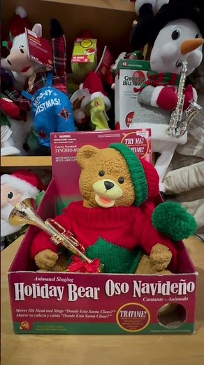 Gemmy Animated Singing Holiday Bear with Trumpet (Sings: Donte esta Santa Claus) 🎅🎄☃️