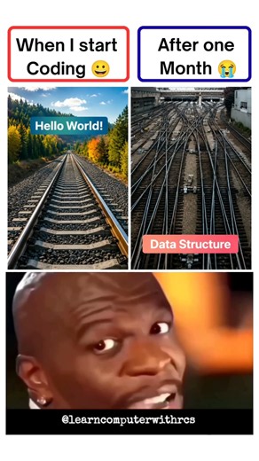Hello World vs Data Structure 😂 | Every Programmer's Reality 🚂 | Coding Meme #shorts#memes #funny