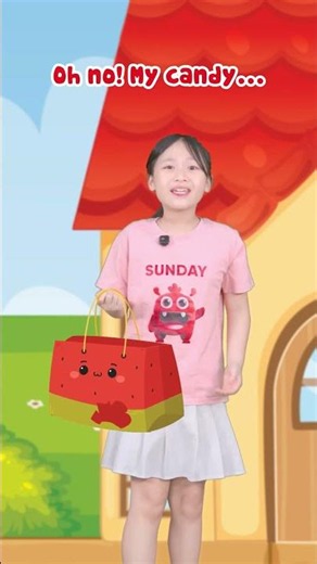 Kids learn English through situations: Mimi picks up a friend's candy! 😅 | Don't Be Greedy #shorts