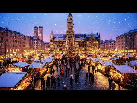 Christmas Train Window View 4K – European Winter Ambience