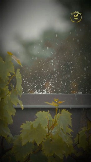 Raindrops in Nature 🌧️⚡ | Wet Leaves, Thunder & Lightning #nature #naturelovers
