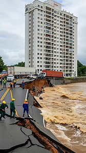 Ground Collapse Causes Building to Fall into River Instantly! | Home Idea