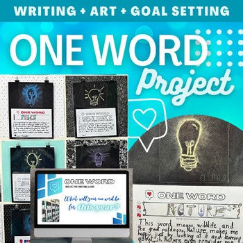 New Years 2026 One Word Project-Resolution Goal Writing & Art for 3rd-8th