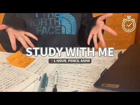 【 study with me 】筆記音と一緒に勉強しよう🎧🤍60min | no bgm, no break | count up timer | ASMR