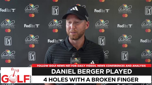 Daniel Berger played 4 PGA Tour holes with a broken finger