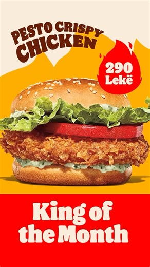 80K views · 1K reactions | Kur uria flet, mbreti përgjigjet!  Zhytu në Royale Supreme Meal – 590 L ose provo Pesto Crispy Chicken – 290 L Shije që s’krahasohen!  | Burger King Albania | Facebook