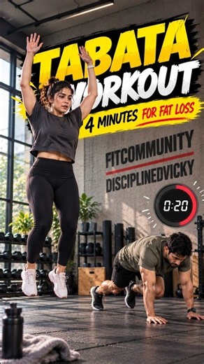 4 Minute HIIT Fat Loss Workout : Tabata, Disciplinedvicky #fatloss