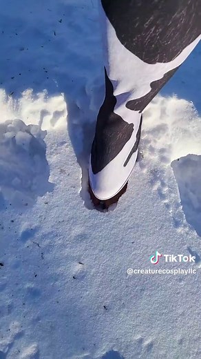 Stomping Through the Snow in Custom Cloven Hoof Shoes