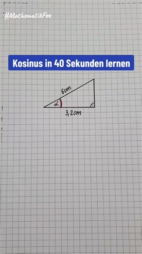 KOSINUS IN 40 SEKUNDEN LERNEN! #kosinus #mathe #mathetipps #mathematikfee #mathehack #mathetippsundtricks #kosinusformel