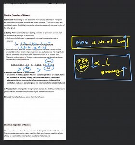 Physical Properties of Alkanesa.) Solubility- According to "li... | Filo