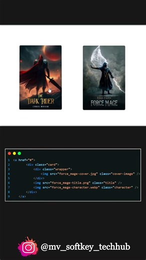 Card hover using html and css 💥🤯🔥 ......#mvsoftkeytechhub #viral