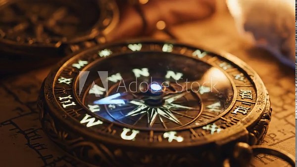 Vintage Compass on Map - A Journey Through Time and Exploration.