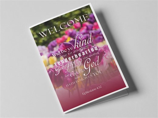 Spring Floral Church Bulletin Template (canva Editable) - Etsy