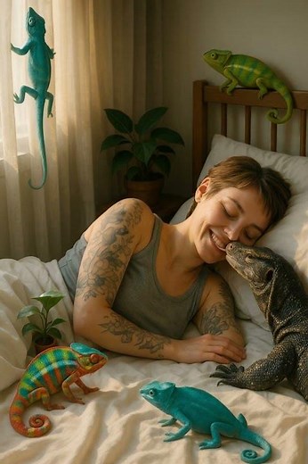 Who Wakes Her First? Morning Kiss from a Lizard?! 😂 Wake-Up Mission: Reptile Edition🐊