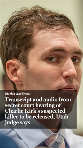 The Salt Lake Tribune on Instagram: "A Utah judge overseeing the criminal prosecution of Tyler Robinson, the Utah man who is accused of fatally shooting Charlie Kirk, ordered on Monday that a transcript and audio recording of a previously closed-door hearing should be released with light redactions.⁠ ⁠ 🔗 Learn more via the link in our bio.⁠ ⁠ (✍️: Jessica Schreifels | 📹️: @trevorchristensen)"