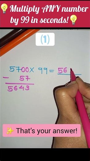 📚One simple step to MultiplyBy99 fast!📚#shorts #mathstricks#maths#education #easylearning#mathhack