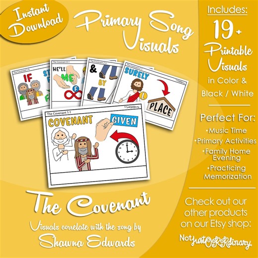 The Covenant Song Visuals, Shawna Edwards, Latter-day Saint LDS Primary Singing Time, Printable Graphics Poster, Music Leader, Picture Image - Etsy Canada