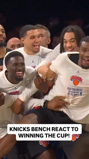 NBA on Instagram: "The @nyknicks bench goes crazy as they secure the @emirates NBA Cup Championship! 🙌"