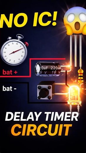 no ic! 😱🤯 delay timer circuit with single a1015 pnp transistor