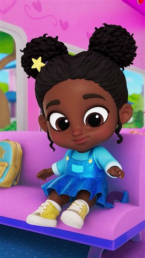 Jill Helps Friends on Pink Bus! 🚌💗 #littleangel #forkids #shorts #bus