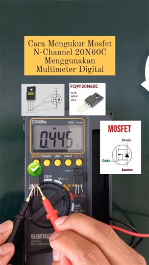 How to check N-channel mosfet using digital multimeter #fypシ #reelsfbシ #MOSFET #electronicscomponents #electronicsrepair #ElectronicsEngineering | MatPro Electronic Industry Repair