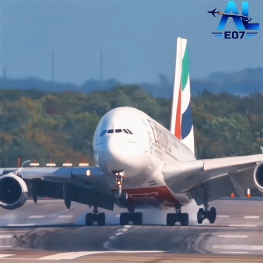 Emirates A380-800 Extreme Crosswind Landing😱✈️ | Incredible Pilot Skills!#Emirates#CrosswindLanding