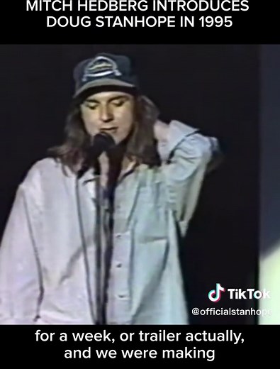 #MitchHedberg introduces #DougStanhope at the “California Roll” Fresh Stand-Up Comedy at Maplewood Community Center. June 15, 1995