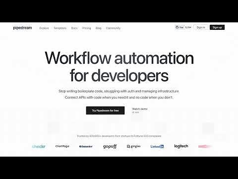 Pipedream Demo - Integrate APIs, AI, databases and more