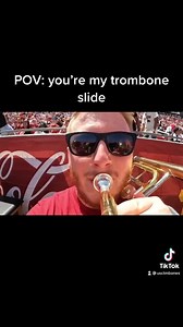 Have you ever wondered what the trombone slide sees as it looks back at its musician? No? Too bad. (via USC TMBones on TikTok) | USC Trojan Marching Band
