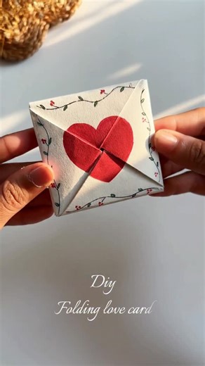 Gayatri chouhan on Instagram: "Diy Folding Love Card  Watch full step-by-step tutorial with measurements on my Youtube channel! Link in bio - don’t miss it Buy my handmade stuff on @grifyofficial Follow-@gayatriscrafts_kids"