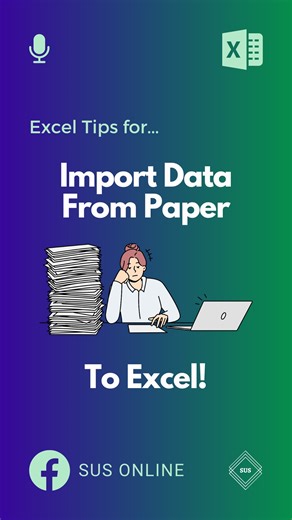44K views · 258 reactions | Excel Tips To Import Data From Paper! 六‍ Download Practice Sheet From Bio  Koi sawal ho to comment mei puchai.  Video Pasand aaya ho to like kijye ❤️ Aur apne dosto ke saath share kijye  #excel #exceltips #bookkeeping #accounting #finance | SUS ONLINE | Facebook