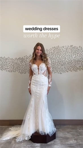 A perfect look for any Fall bride 🍂 #longsleeveweddingdress #laceweddingdress #desertbride #arizonabride #mesaarizona #scottsdalebrude #scottsdaleaz #weddingdressshopping | Adore Bridal & Specialty