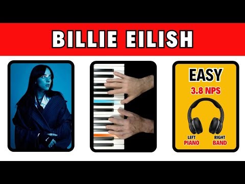 BLUE | Piano Tutorial | Real Hands | Easy 3.8 NPS | Split Audio | Lyrics | Billie Eilish