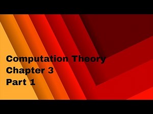 Computation Theory Chapter 3 Part1