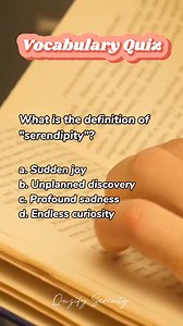 Vocabulary Quiz | What is the definition of "serendipity"? #vocabulary #vocabularyquiz #education #vocabularywords #QuizChallenge #pronunciation #reelschallenge #reelsfypシ #quizifyserenity #quiz #school | Quizify Serenity