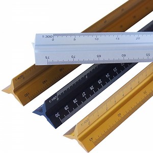 [Hot Item] Aluminium Metal Architectural Drafting 3 Sided Engineering Triangle Scale Ruler Profile
